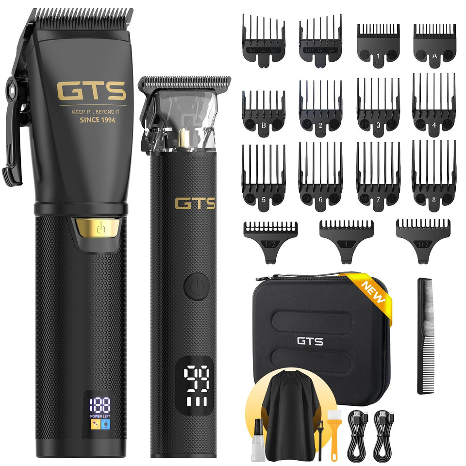 GTSPRO hair clippers with LED display for quick battery status checks during cordless use