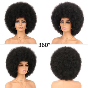 G&T Wig 70s Afro Curly Wig breathable cap promotes comfortable all-day wear.