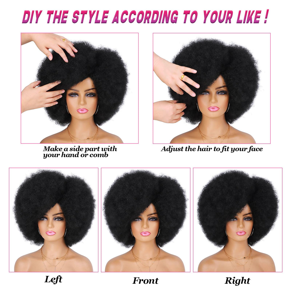 G&T Wig 70s Afro Curly Wig ideal for daily use and events.