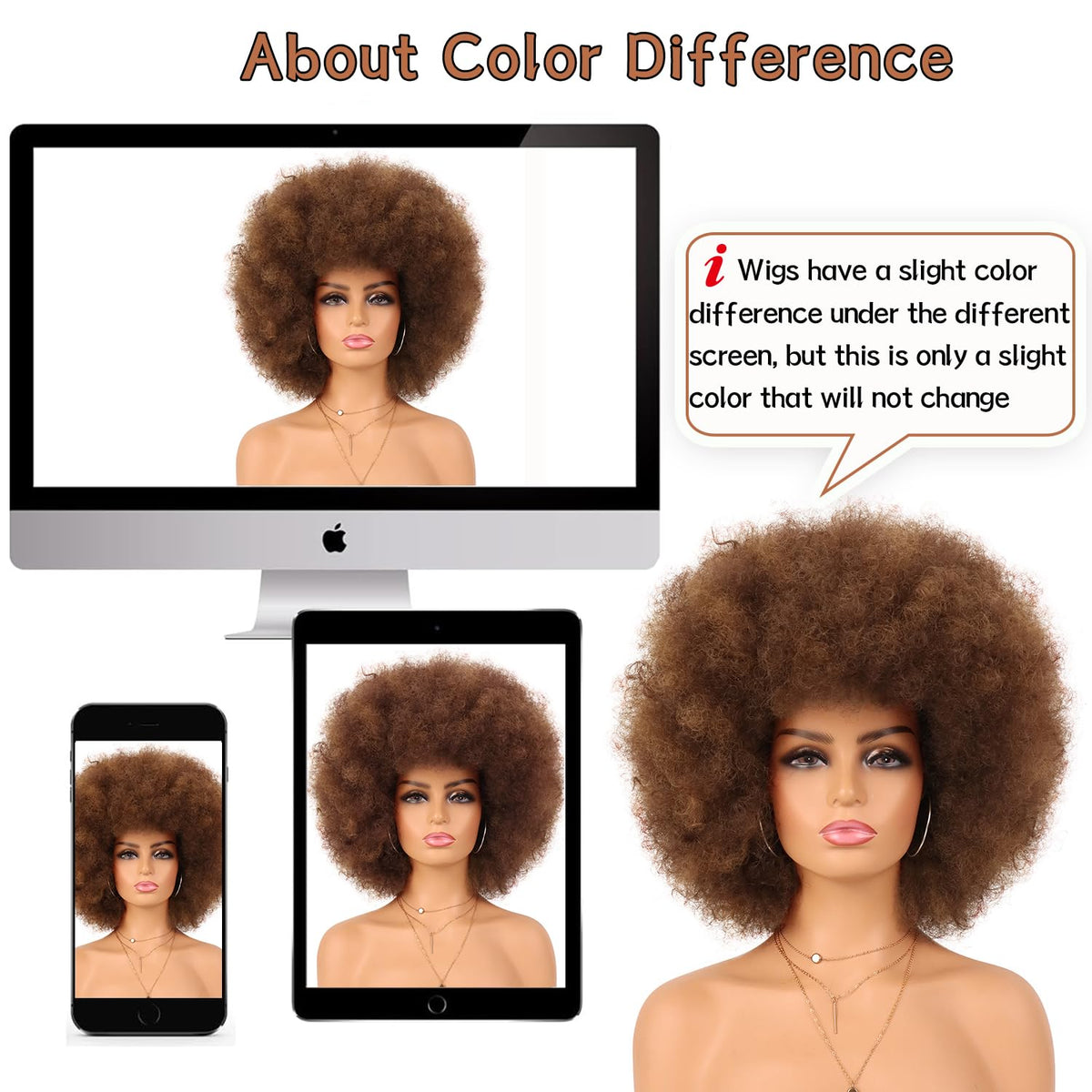 G&T Wig party-ready afro puff in brown for vibrant events.