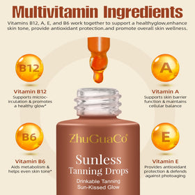 GTZSXNP Sunless Drops pour demonstrating simple daily use.