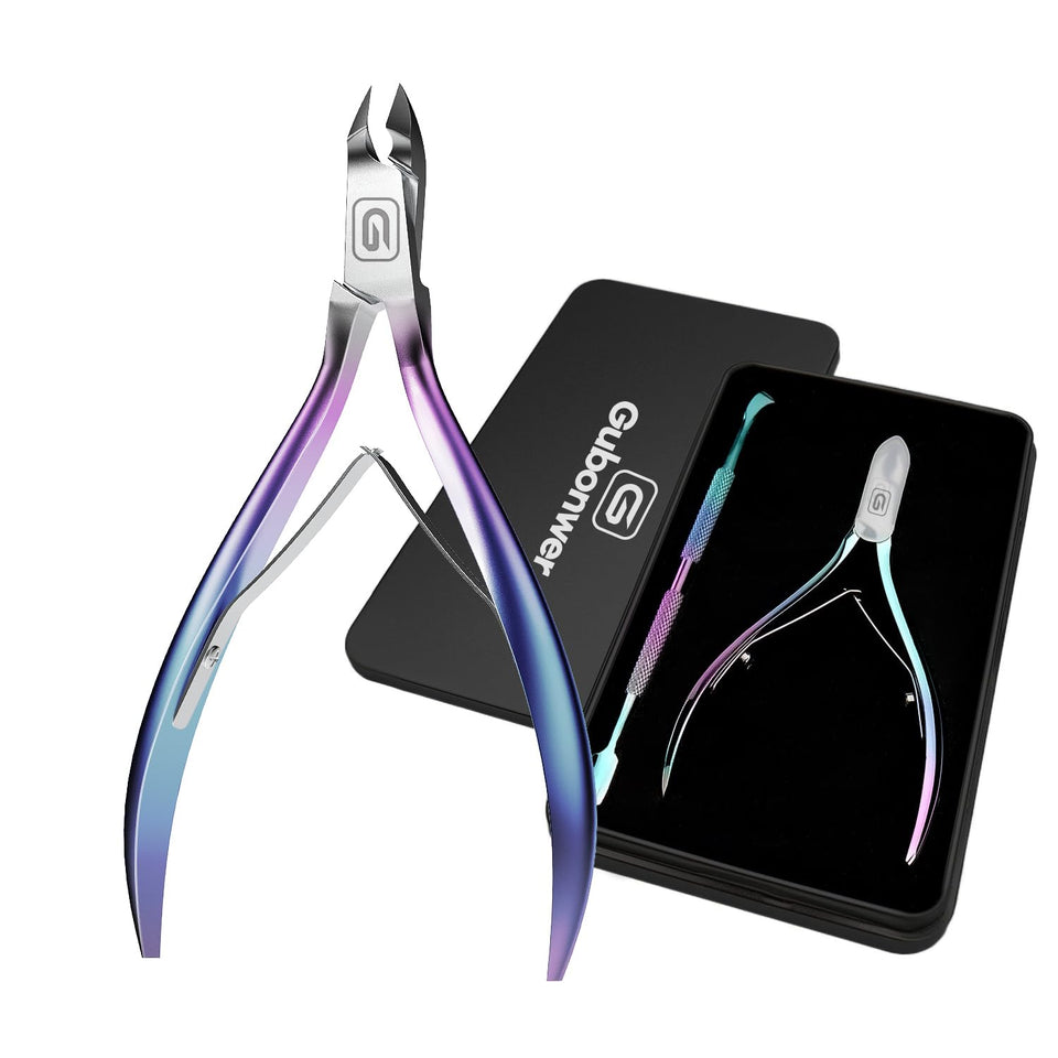 Gubonwer cuticle trimmer 3/4 jaw close-up shows precise blades for clean cuts.