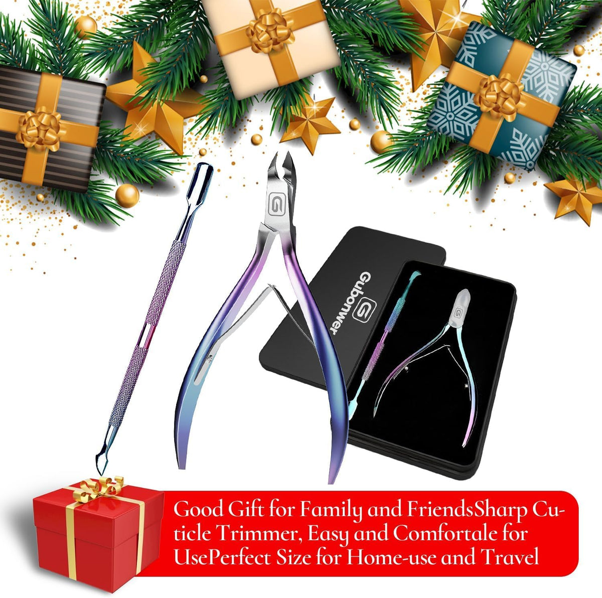 Gubonwer nail care gift set featuring cuticle trimmer and compact packaging.