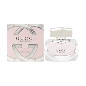 Gucci Bamboo EDP bottle on vanity, ideal for daily wear and signature scent.