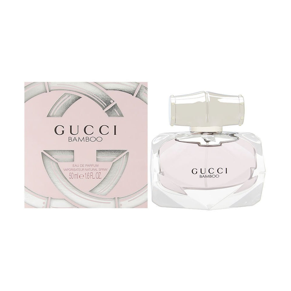 Gucci Bamboo EDP bottle on vanity, ideal for daily wear and signature scent.