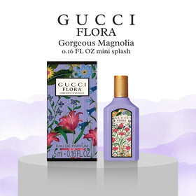 Gucci Flora Gorgeous Magnolia front label close-up for luxury branding