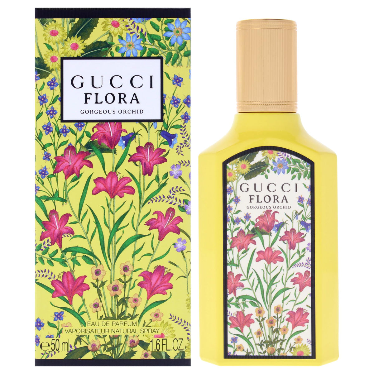 Gucci Flora Gorgeous Orchid bottle close-up highlighting elegant floral notes and refined design.