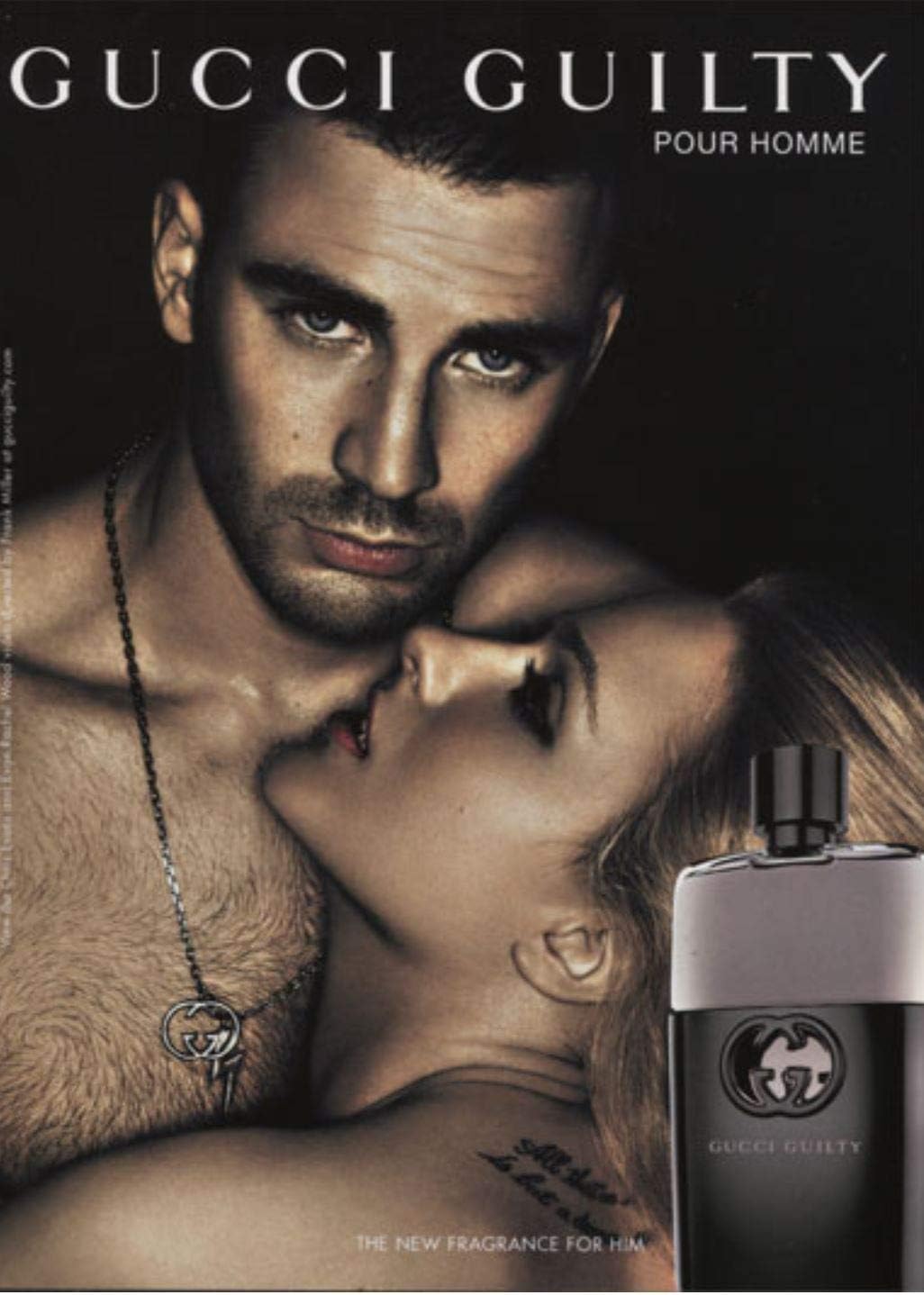Gucci Guilty Eau de Toilette bottle side view highlighting sleek masculine design