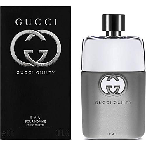 Gucci Guilty Eau de Toilette bottle close-up of label detail