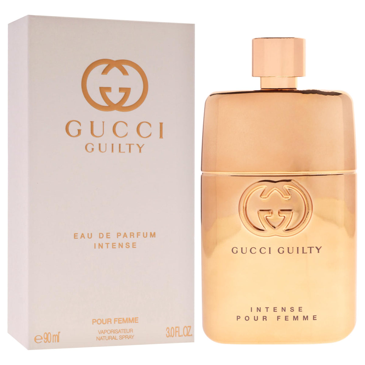Gucci Guilty Intense cap close-up showing premium detailing.