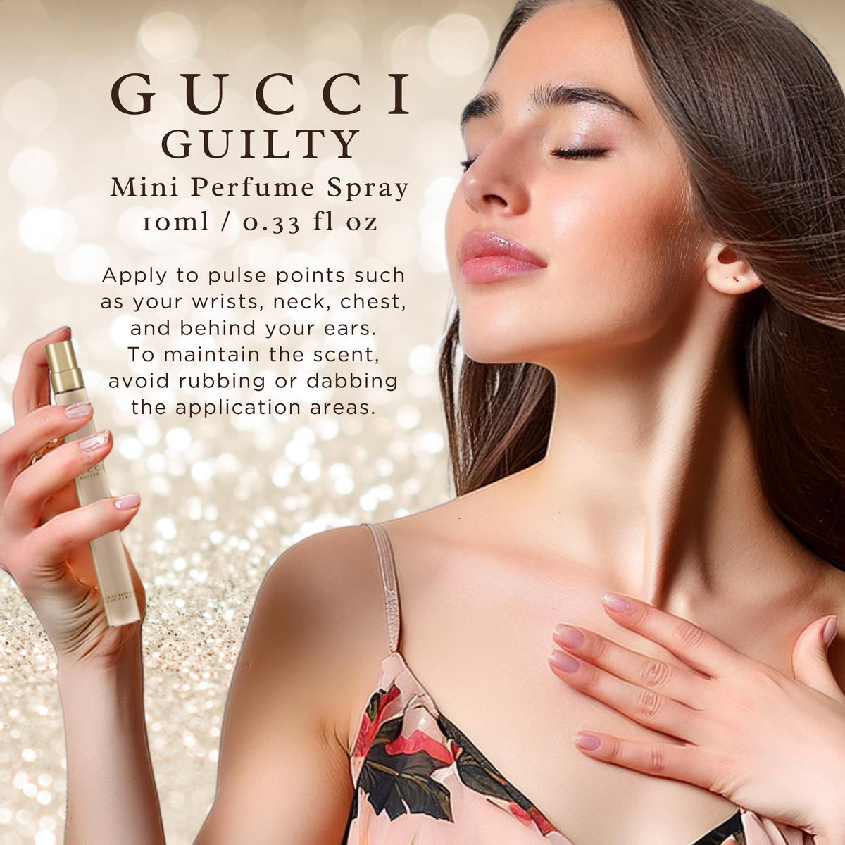 Gucci Guilty Pour Femme spray nozzle for discreet application.