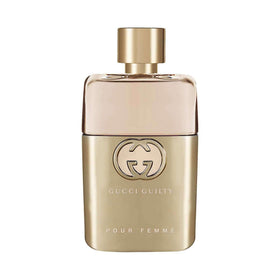 Gucci Guilty bottle front shows premium design for daily wear.