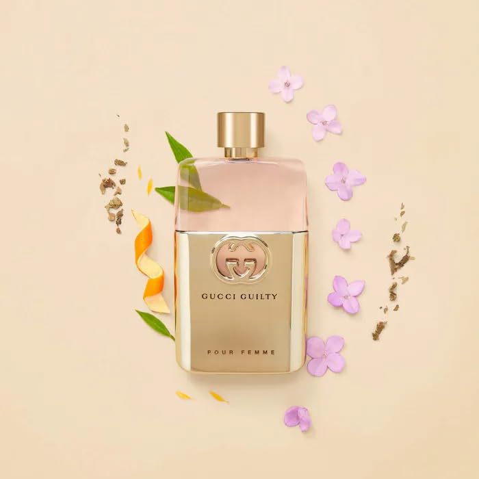 Gucci Guilty flacon art conveys luxury and confidence.
