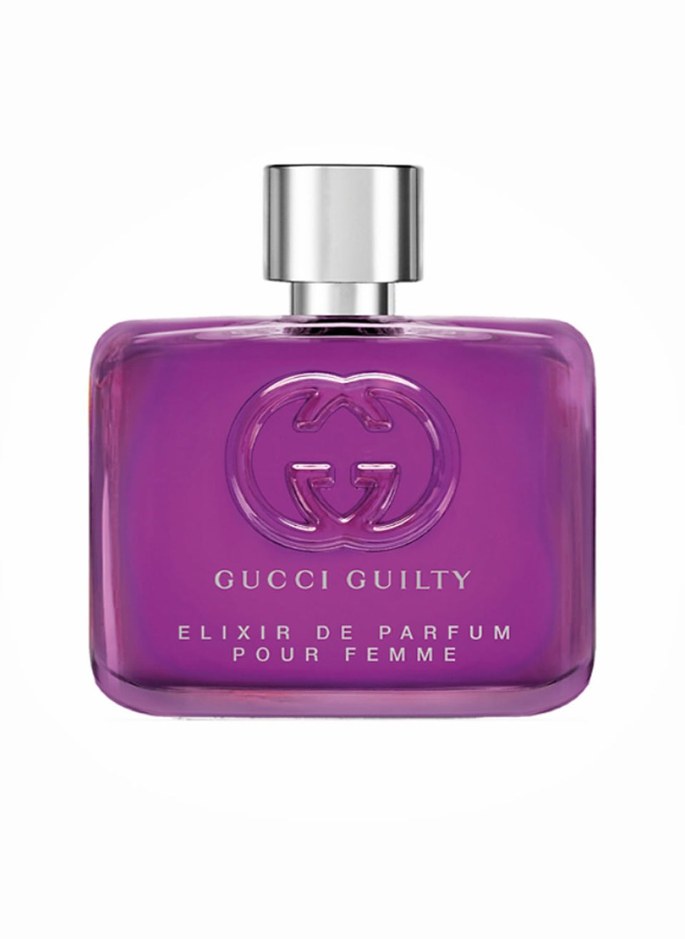 Gucci Guilty Women Elixir bottle front showcases elegant design for evening wear