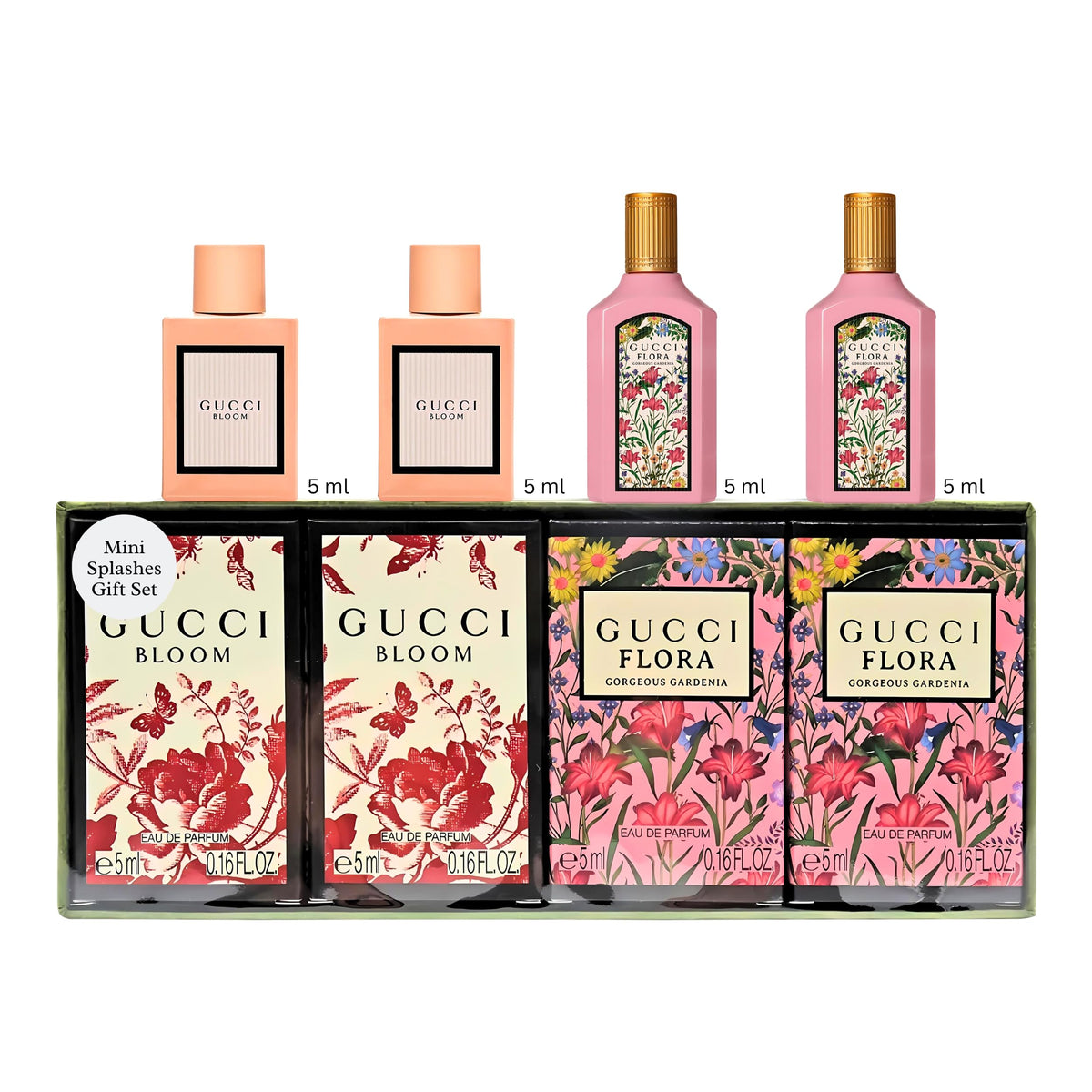 Gucci Signature collection bottle display for luxury fragrance moments