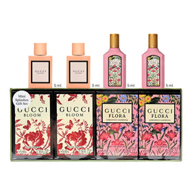 Gucci Signature collection bottle display for luxury fragrance moments