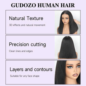 GUDOZO bob wig 9x6 HD lace detail enhances seamless skin blend and effortless parting