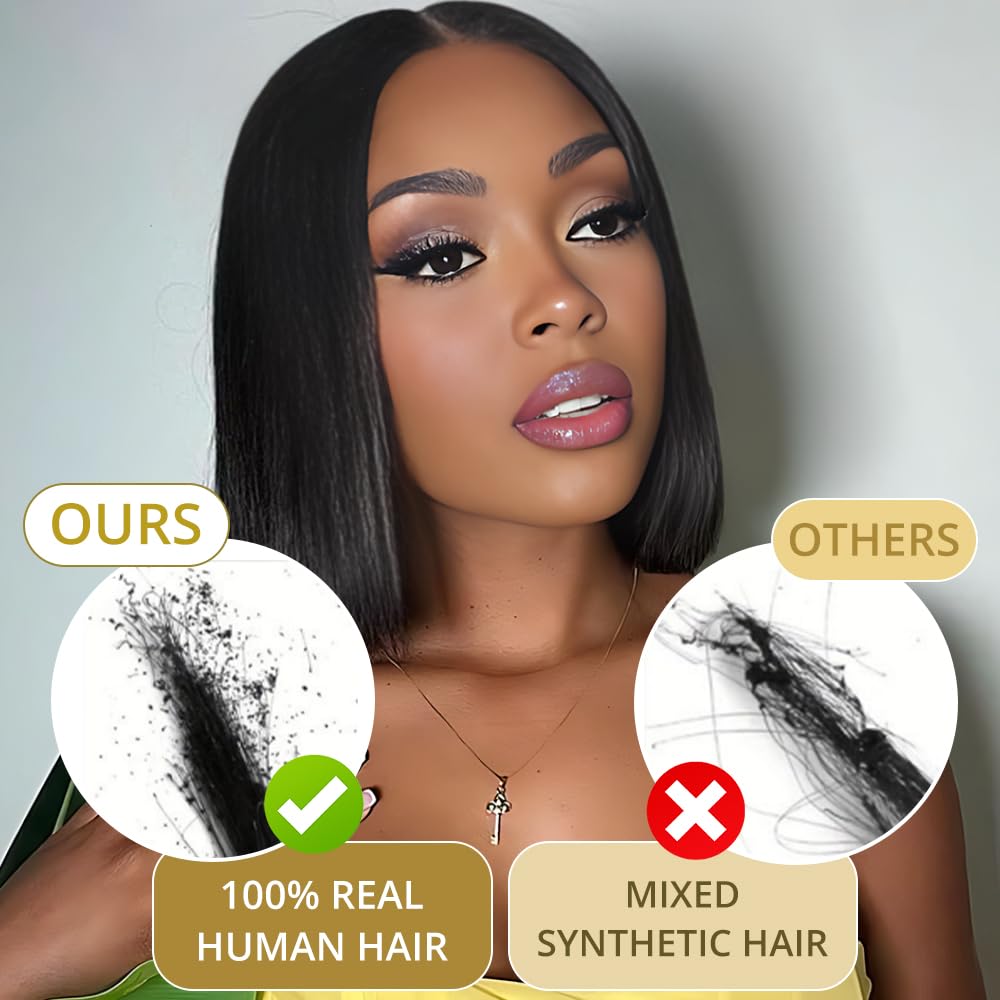 GUDOZO Bob Wig easy 30-second wear for quick transitions