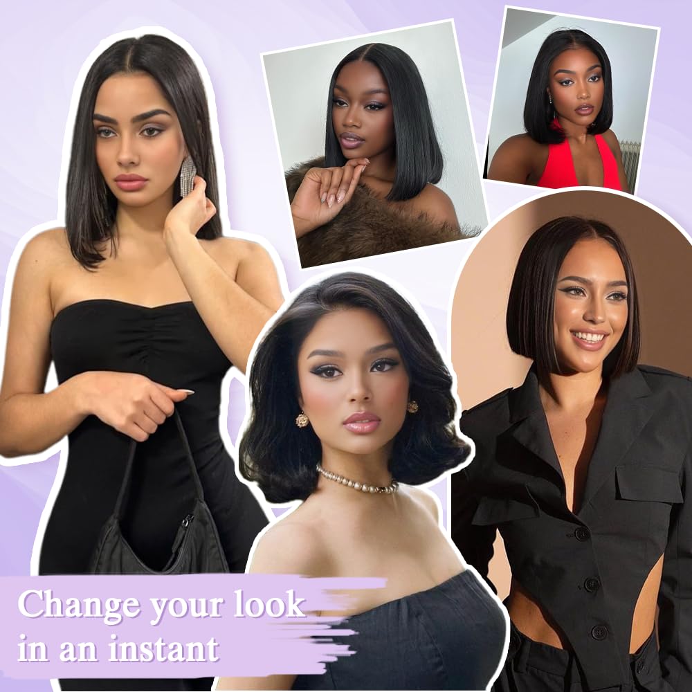 GUDOZO 14-inch yaki straight wig offers easy styling and lightweight wear