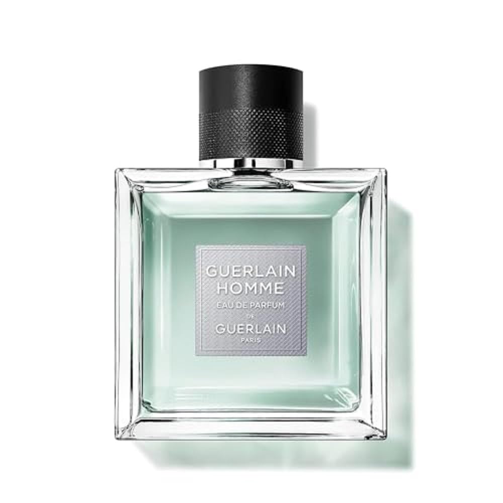 Guerlain Homme EDP cap detail emphasizes refined masculine character.