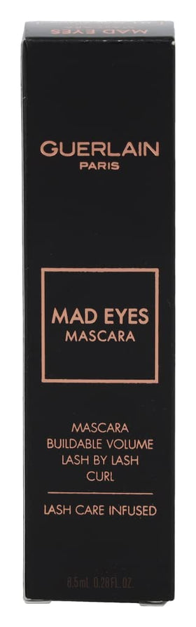 Guerlain Mad Eyes Mascara close-up shows dramatic, lifted lashes.