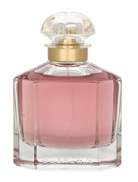 Close-up of Mon Guerlain cap highlighting elegant bottle design