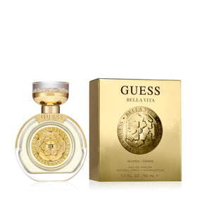 GUESS Bella Vita perfume bottle front view highlighting elegant design for everyday glamour.