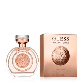GUESS Bella Vita Rosa EDT bottle front view highlights playful elegance