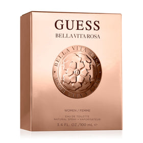 GUESS Bella Vita Rosa EDT campaign image highlights accessible luxury scent