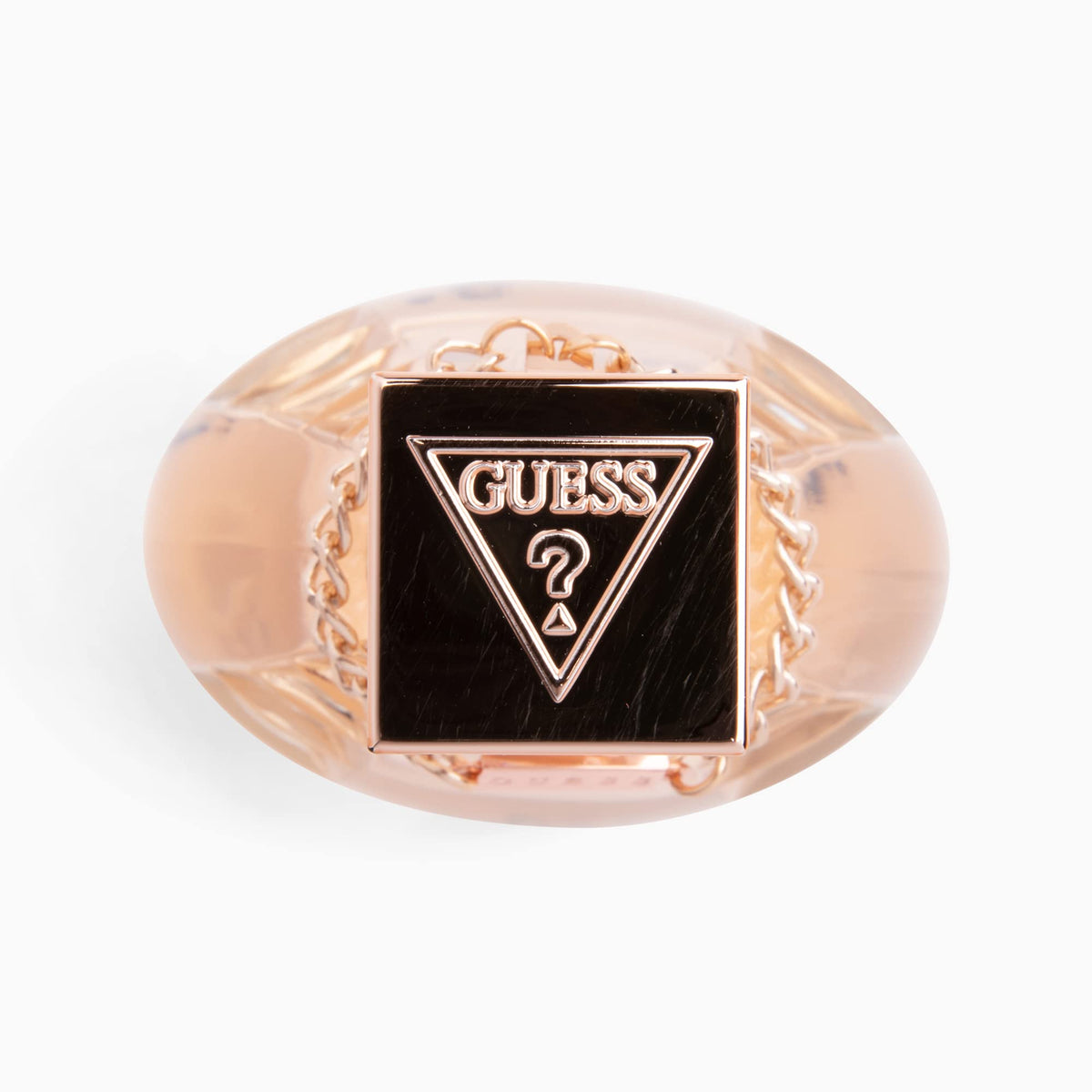 GUESS Dare bottle embellished-label highlights brand authenticity and stylish appeal.