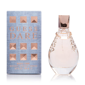 GUESS Dare bottle front view showcases sleek, confident design ideal for romantic evenings.