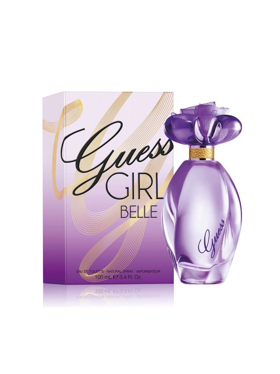 Guess Girl Belle bottle pour, highlighting fruity notes for everyday freshness.