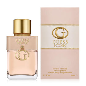 GUESS Iconic bottle front view shows a sleek design for daily wear.
