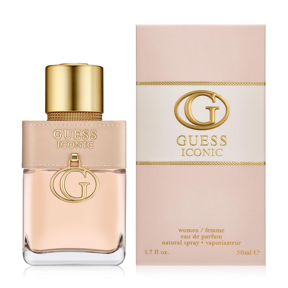 GUESS Iconic bottle front view shows a sleek design for daily wear.