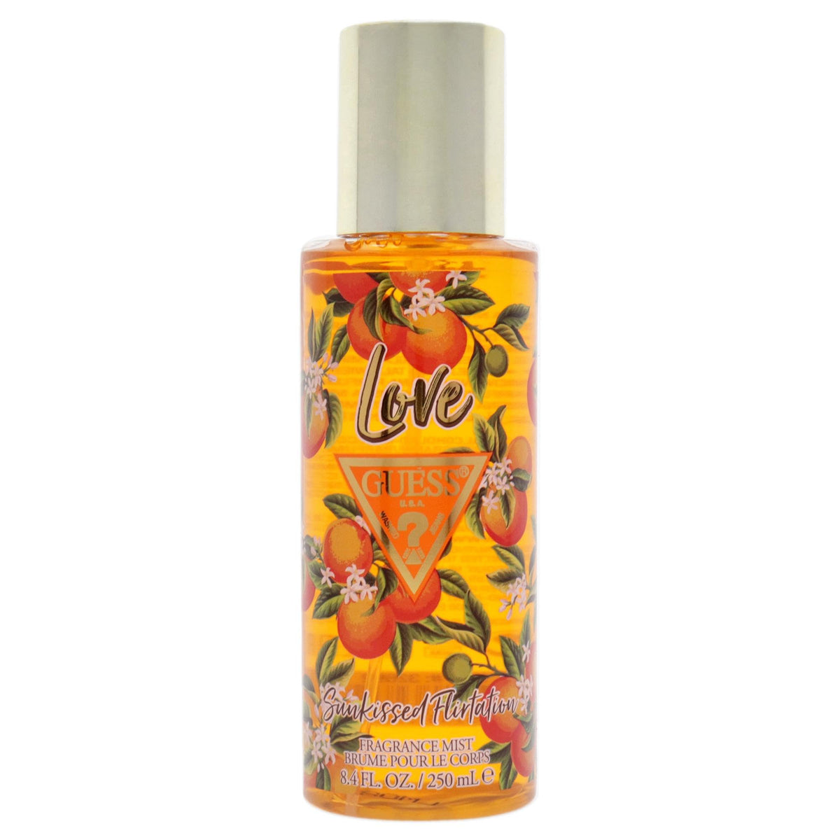 GUESS Love Sunkissed Flirtation Mist bottle top view, for daily freshness