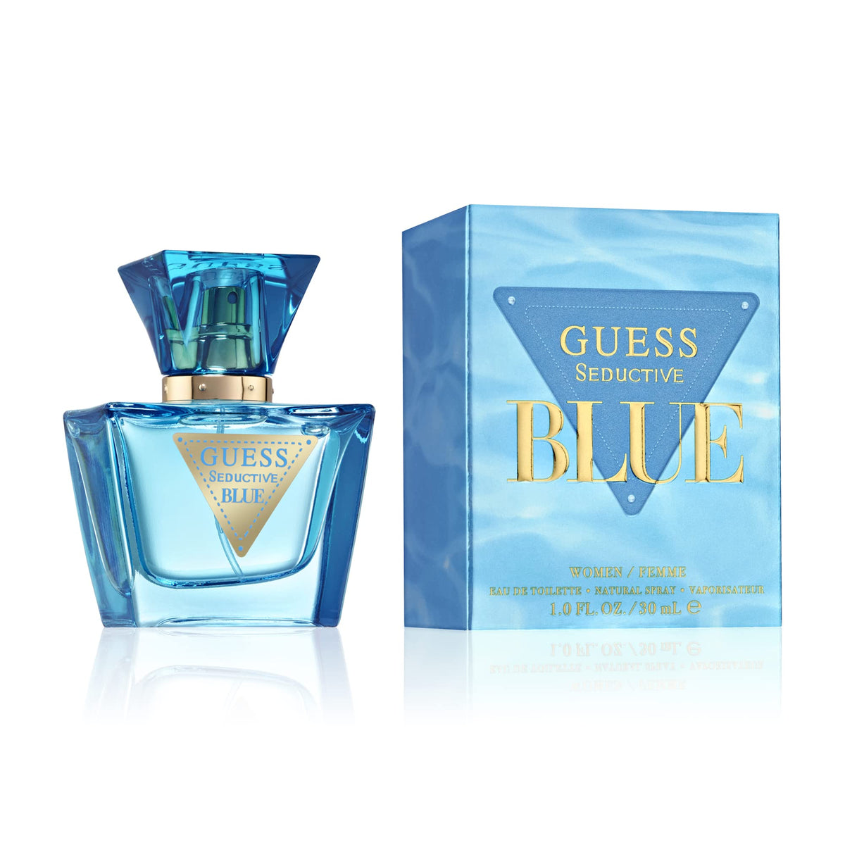 GUESS Seductive Blue bottle front view, ideal for daily wear