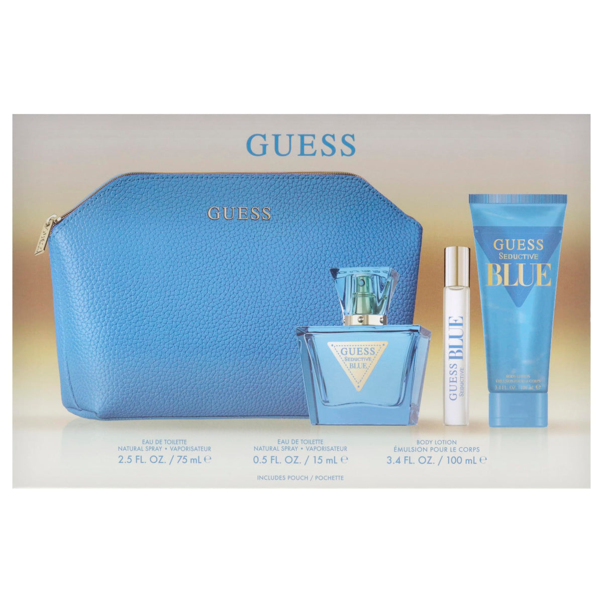 GUESS Seductive Blue packaging – premium presentation for gifting.