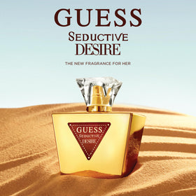 GUESS Seductive Desire packaging lockup showing brand styling and elegance