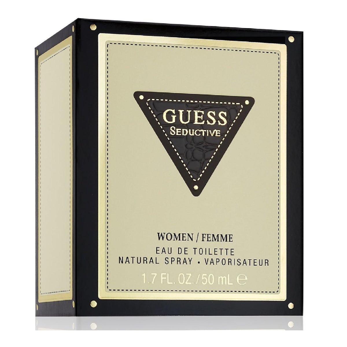 GUESS Seductive ornamental cap detail hints refined style and confident presence.