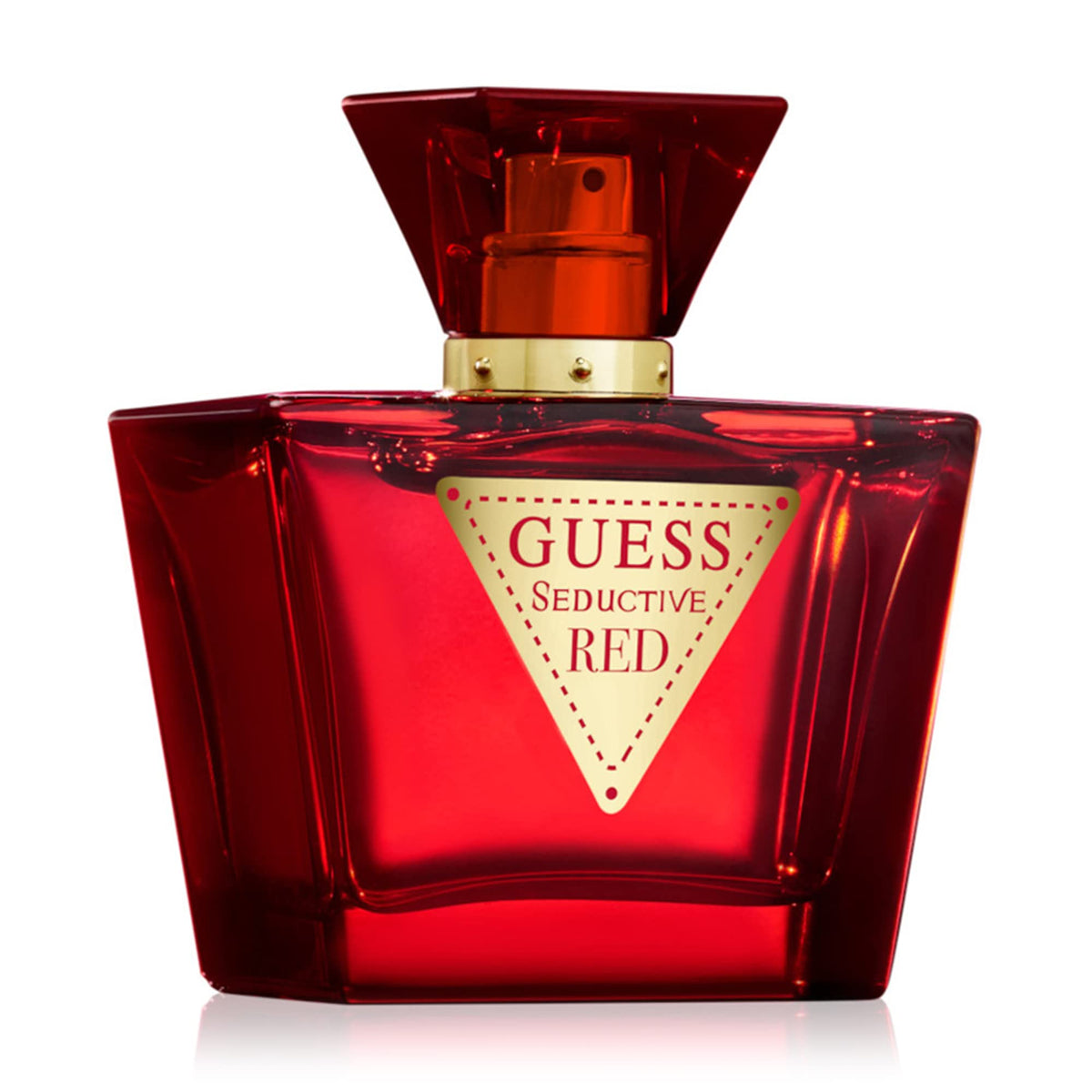 Guess Seductive Red bottle side profile suggests long-lasting scent for nights out