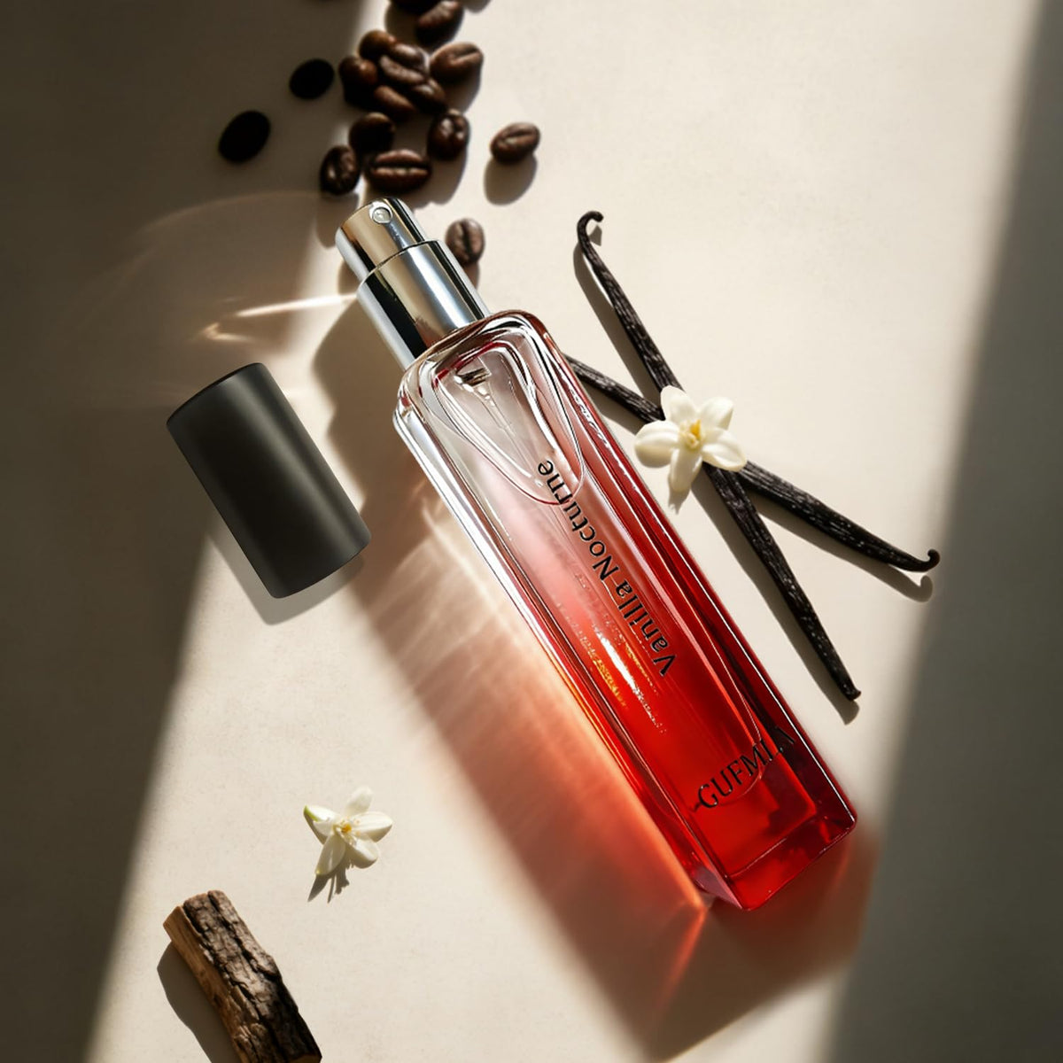 GUFMLA Vanilla Nocturne on-dresser display suggests timeless fragrance for evenings