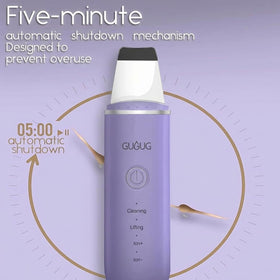 GUGUG Skin Scrubber Ion Plus mode enhances serum absorption.