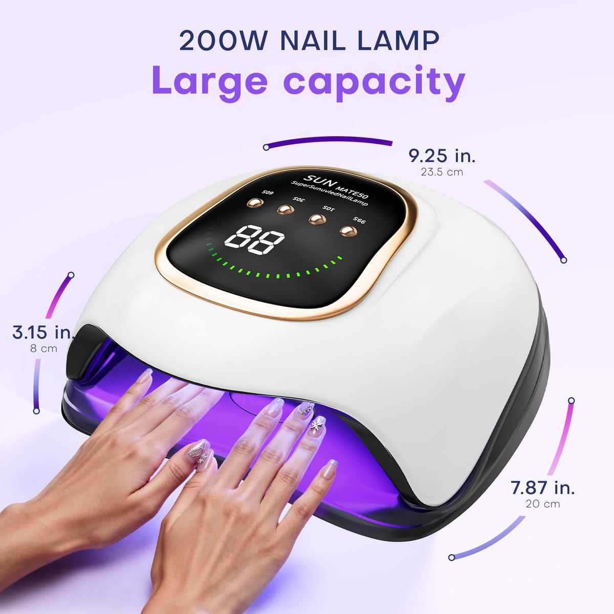 Gugusure Upgrade UV Nail Lamp digital panel aids precise timer selection