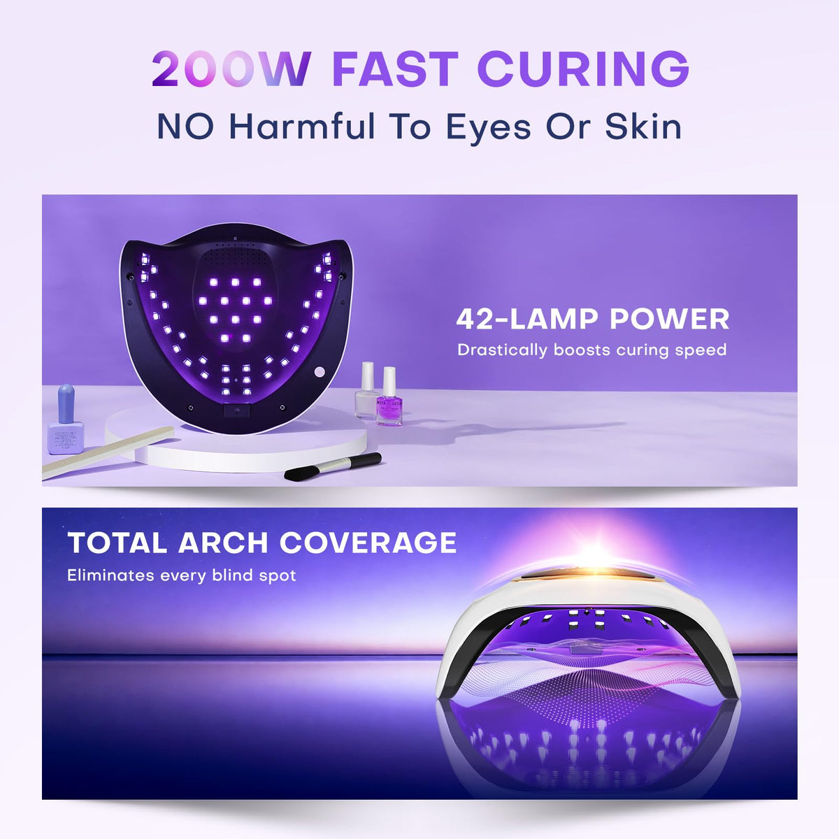 Gugusure Upgrade UV Nail Lamp durable 10000-hours for long-term use