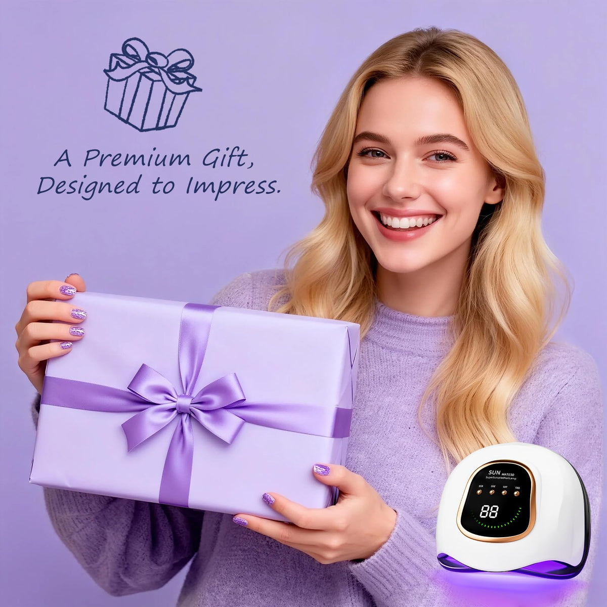 Gugusure Upgrade UV Nail Lamp packaging includes everything you need
