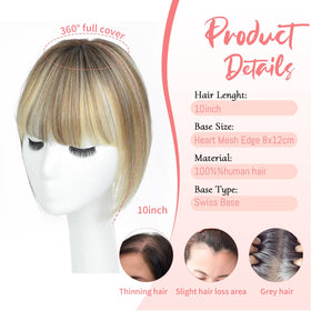 GULALUUK 3D 360 cover topper blends with existing hair.