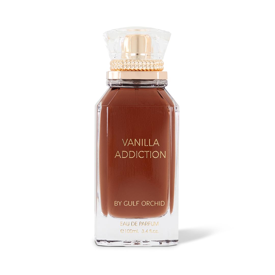 Gulf Orchid Vanilla Addiction bottle front view for daily fragrance.