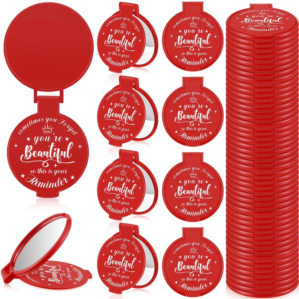 Gulfmew 36-piece bulk compact mirrors for on-the-go touch-ups.