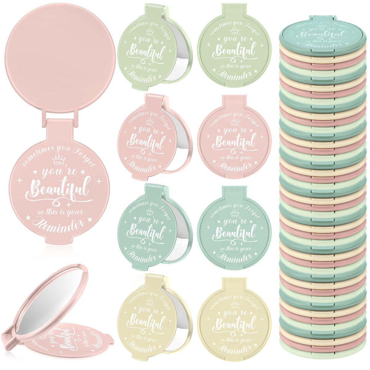 Gulfmew bulk 36-piece pocket mirrors for gifting and daily touch-ups