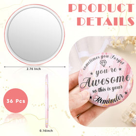 Gulfmew rose gold compact mirror back with motivational quote print.